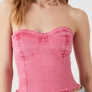 Forever 21 Pink Strapless Crop Top